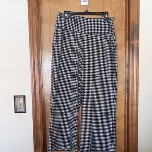 CAbi Black and White Checkered Ankle Pants